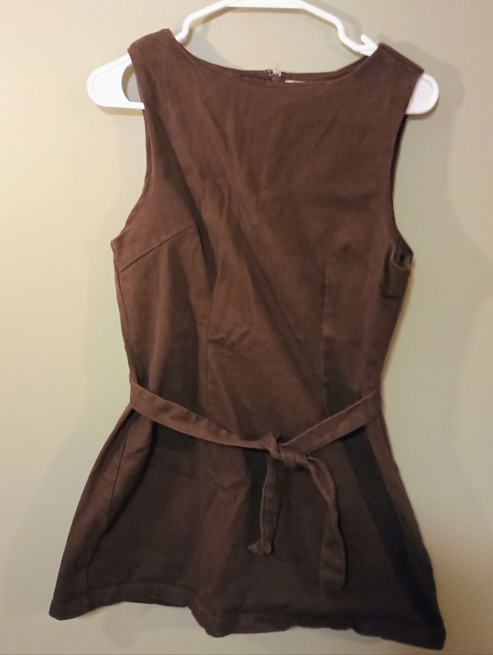 Altar'd State Brown Sleeveless Belted Tunic Dress